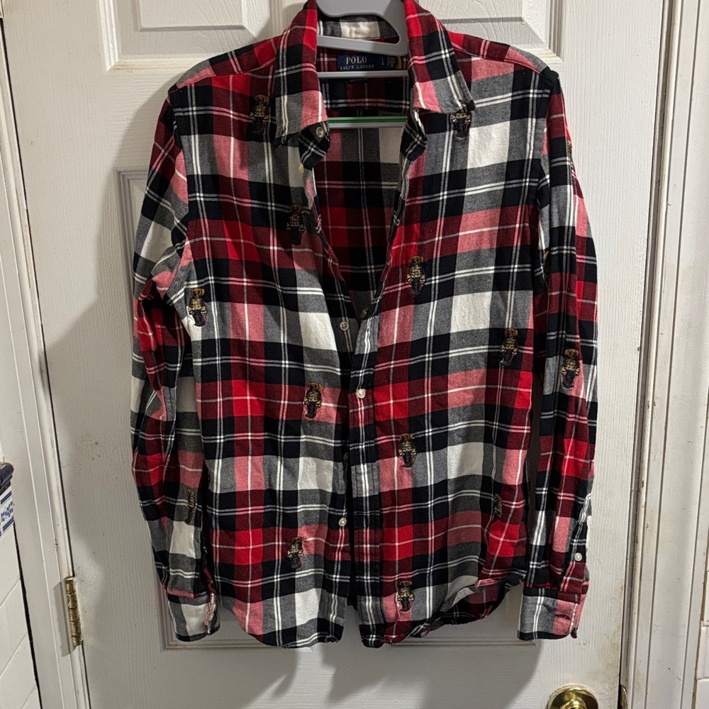 Polo by Ralph Lauren Red, Black, and White Plaid Shirt
